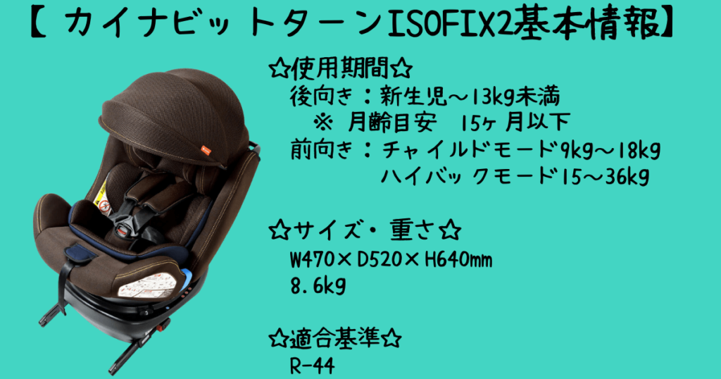 カイナビットターンISOFIX2　基本情報