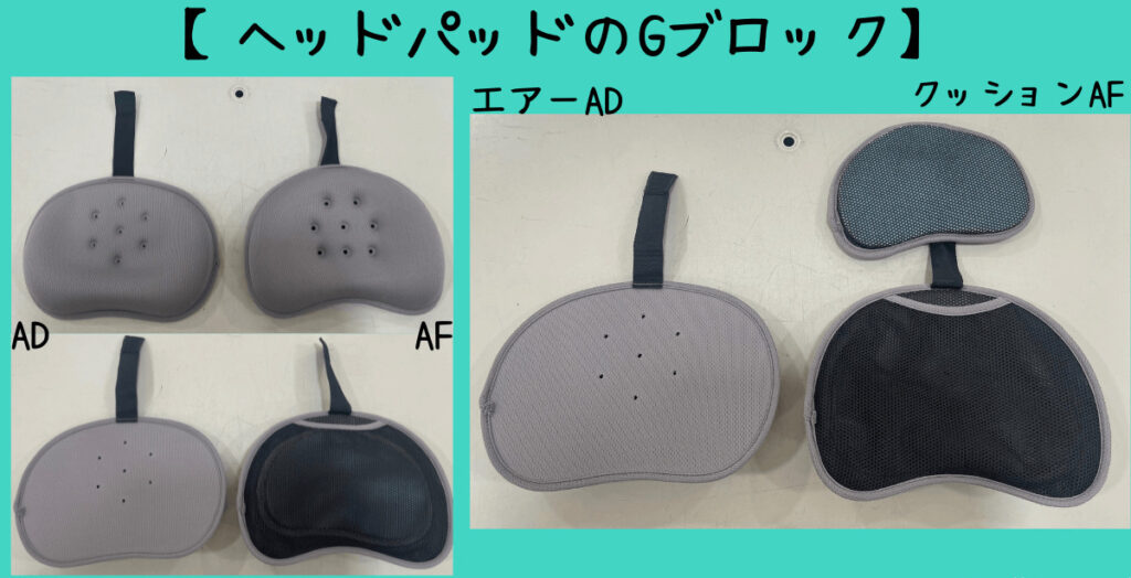 ラクーナエアーADとラクーナクッションAF比較：ヘッドパッド