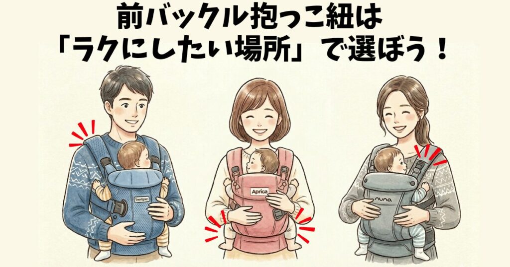 前バックル抱っこ紐3種比較まとめ